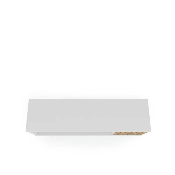 Manhattan Comfort - Liberty 53.14x22 Mid Century Modern TV Stand 5 Shelves White/3D Brown Prints