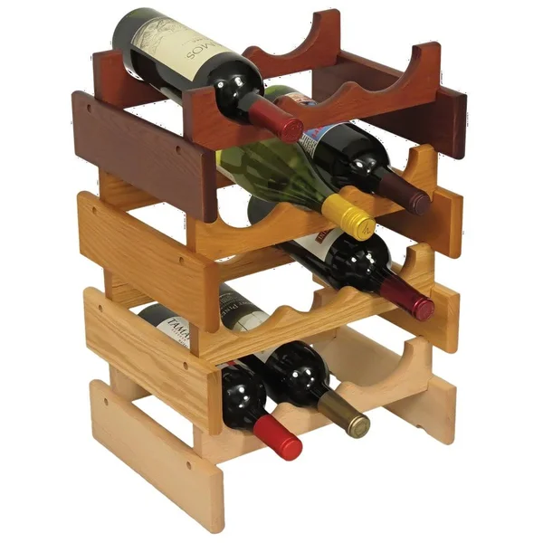 Wooden Mallet 12 Bottle Dakota Wine Rack Medium Oak