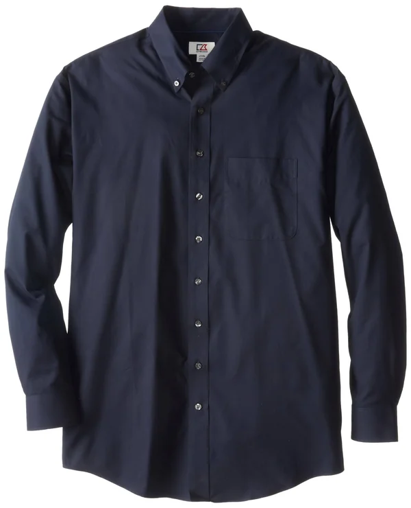 Cutter & Buck Men's Big-Tall Epic Easy Care Fine Twill Shirt, Navy Blue, Large/Tall