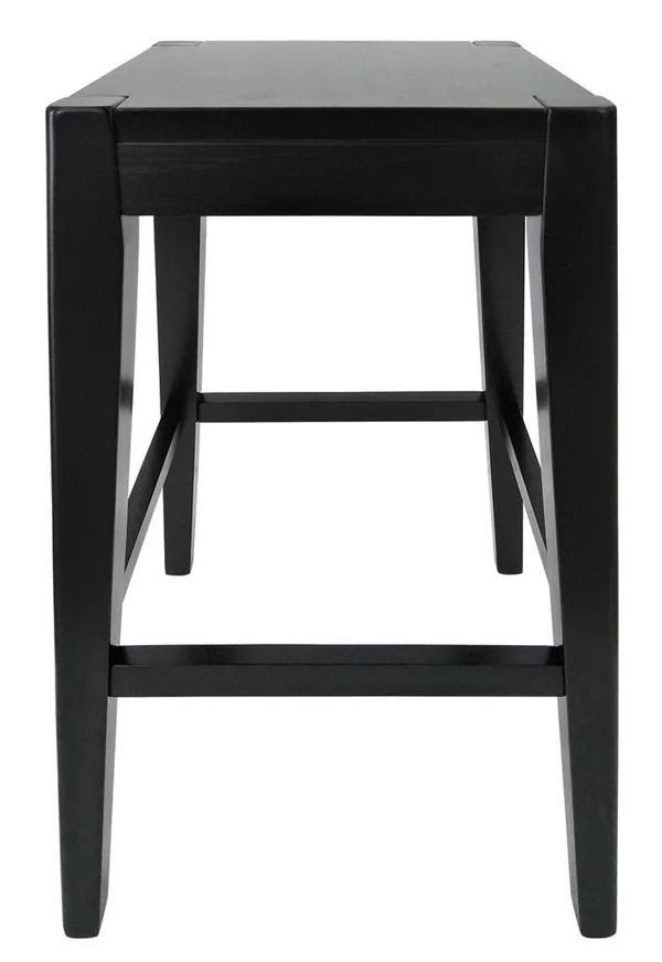 Noble House Farmhouse Wooden Counter Stool in Black - Set of 2
