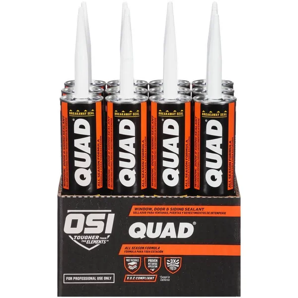 OSI Quad Advanced Formula 10 fl. oz. Clay #320 Exterior WINDOW, DOOR, and Siding Sealant (12-Pack) 1637202