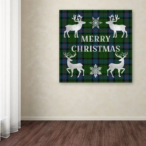 Trademark Art Jean Plout ' Merry Christmas Plaid 5' Gallery-Wrapped Canvas Art