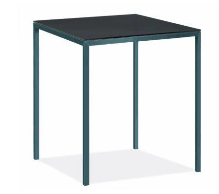 Room & Board - Modern Parsons 36W 36D 42h Bar Table w/ 1.5x22 Leg, Smoke Tempered Glass Top w/ Slate Base
