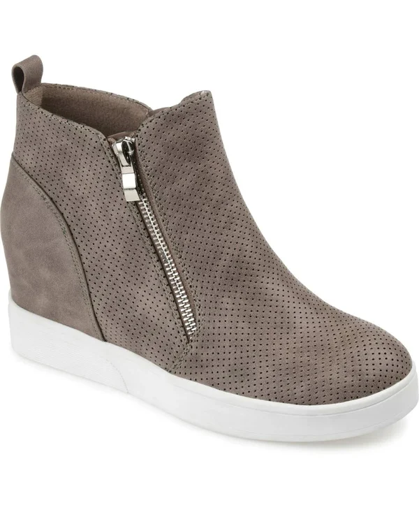 Journee Collection Women's Pennelope Sneaker Wedge - Taupe
