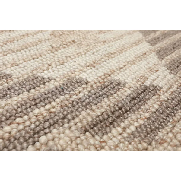 5&4x7&6 Hand Tufted 100%Wool Geometric Print Oriental Area Rug Beige, Tan Color - 5&4x22 x 7&6x22 - Tan/Beige