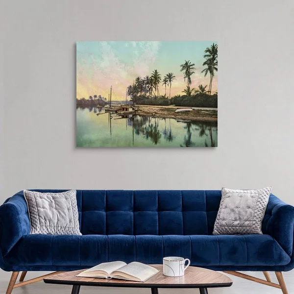 Vintage Photograph of Miami River, Florida, Canvas Wall Art, 48x36, Great Big Canvas