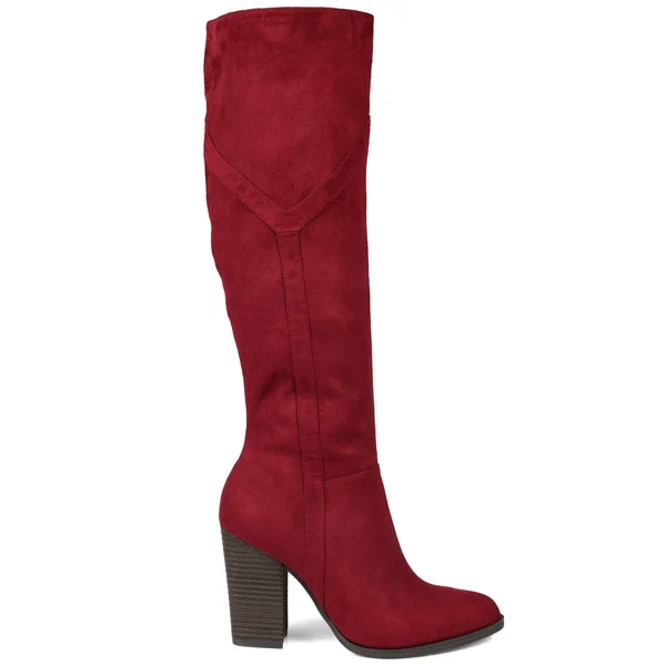 Brinley Co. Womens Extra Wide Calf Detailed Knee High Boot, Women's, Size: 6, Red