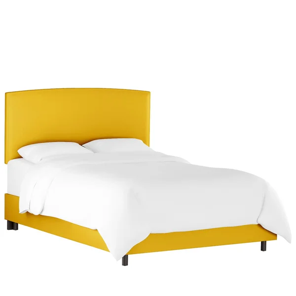King Upholstered Bed Yellow Velvet - Opalhouse