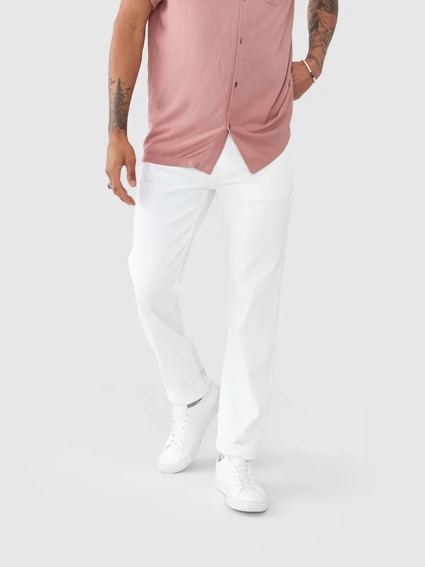 7 for All Mankind Men's Slimmy Luxe Performance Slim-Fit Jeans - White - Size 38