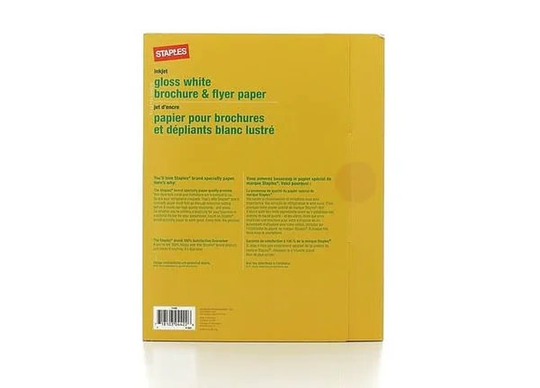 Staples Inkjet Gloss White Brochure & Flyer Paper - 150 sheets