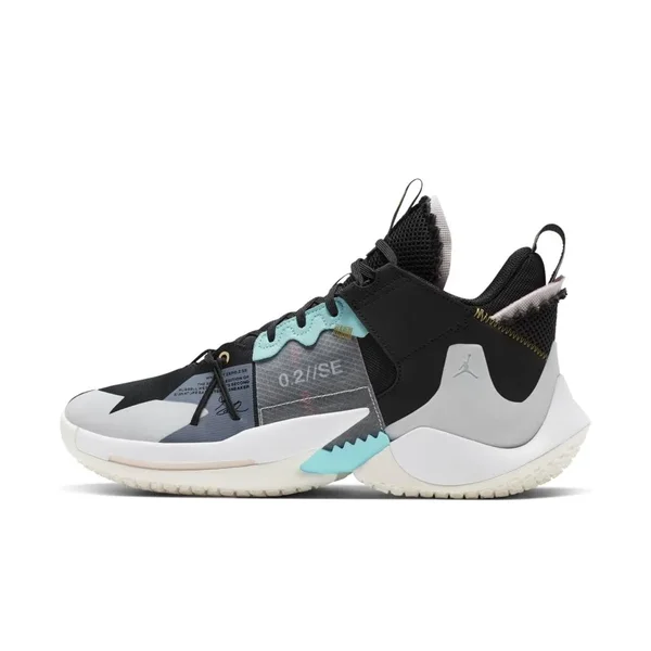 Jordan Mens Why Not Zer0.2 SE Basketball Shoes - Black/Vast Grey/White/Sail, Size 8.5