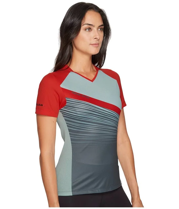 Pearl Izumi Women's Launch Jersey Poppy Red - Mist Green Fracture Xs