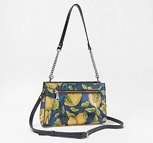 Patricia Nash Leather Turati Top Zip Crossbody W/ShoulderStrap - Signature Map
