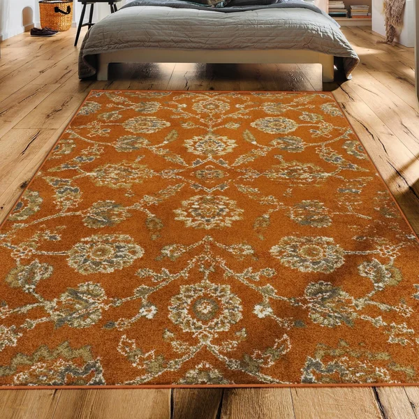 Miranda Haus Brookshire Vintage Florals Indoor Area Rug Collection - Blue 8' x 10'