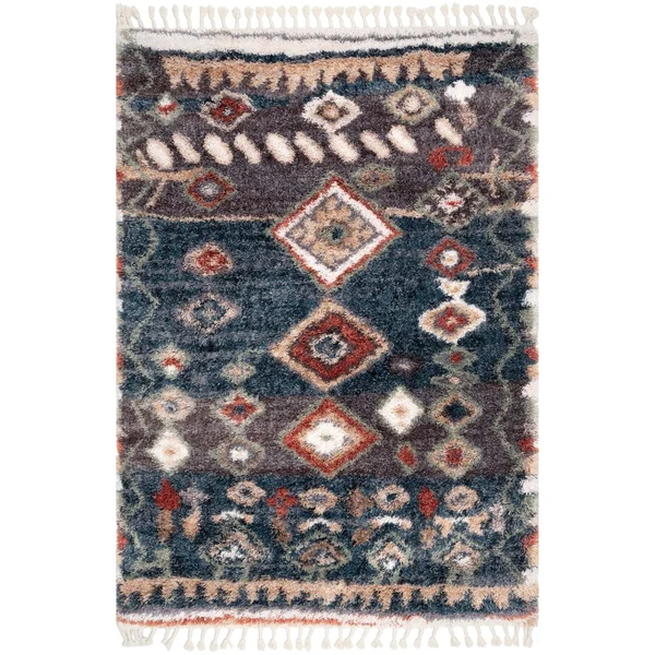 nuLOOM Rosemarie Southwestern Moroccan Shag Runner Rug, 2& 6x22 x 10&, Blue