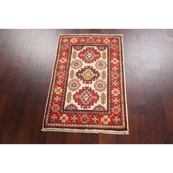 Geometric Kazak Oriental Area Rug 2x3