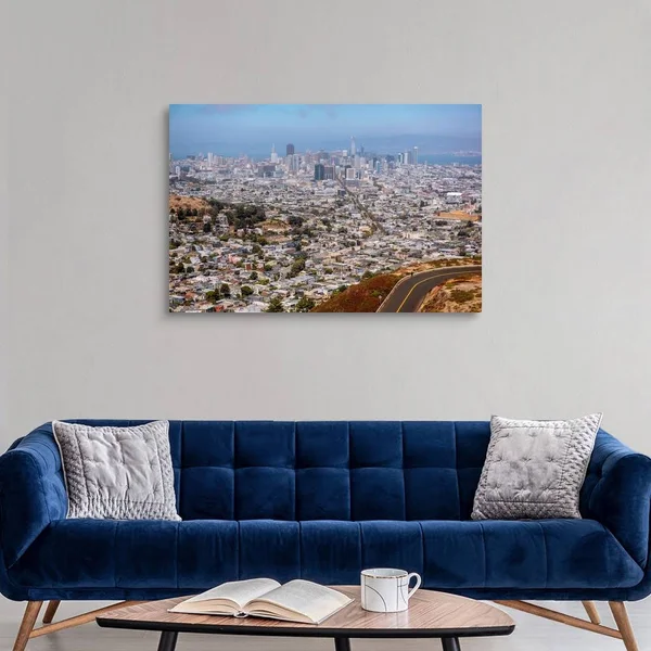San Francisco City Skyline from Twin Peaks - California, Canvas Wall Art, 48x32, Great Big Canvas