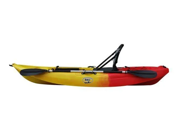 BKC FK285 9.1& Sit on Top Single Fishing Kayak W/Upright Back Support Aluminum Frame Seat - Paddle Included Solo Sit-On-Top Angle