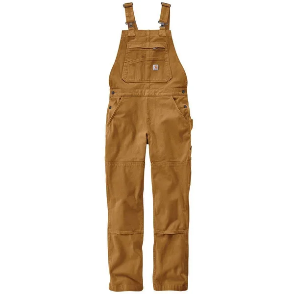 Carhartt Rugged Flex Twill Double Front Bib Overall - Brown, Large