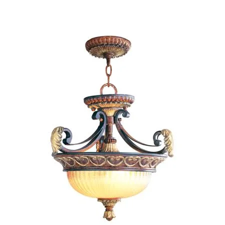 Verona Bronze with Aged Gold Leaf Accents Tone Finish Pendants Medium Type 15 inch Long 2 Light Fixture - Size: 0.5 in RL-6758