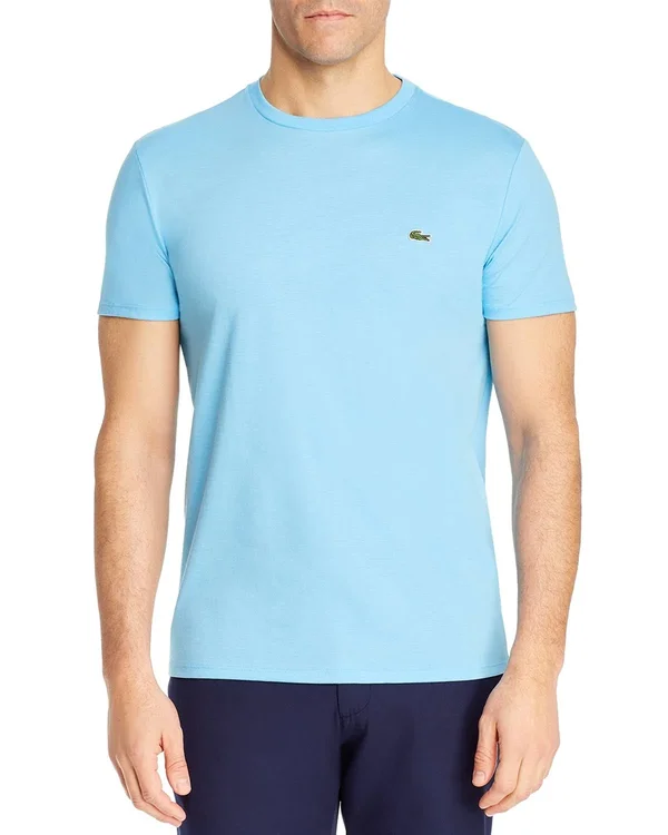 Lacoste Men's Crew Neck Pima Cotton T-Shirt - Barbeau Blue