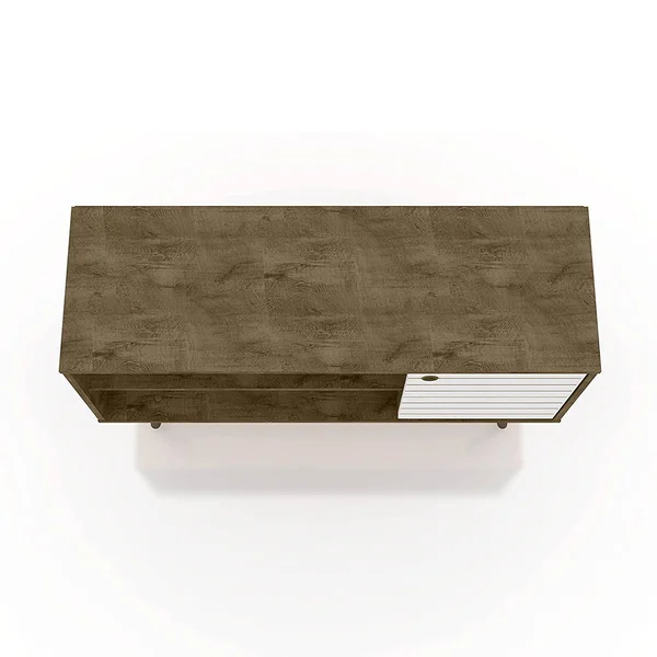 Manhattan Comfort Liberty 42.52x22 TV Stand Rustic Brown and White