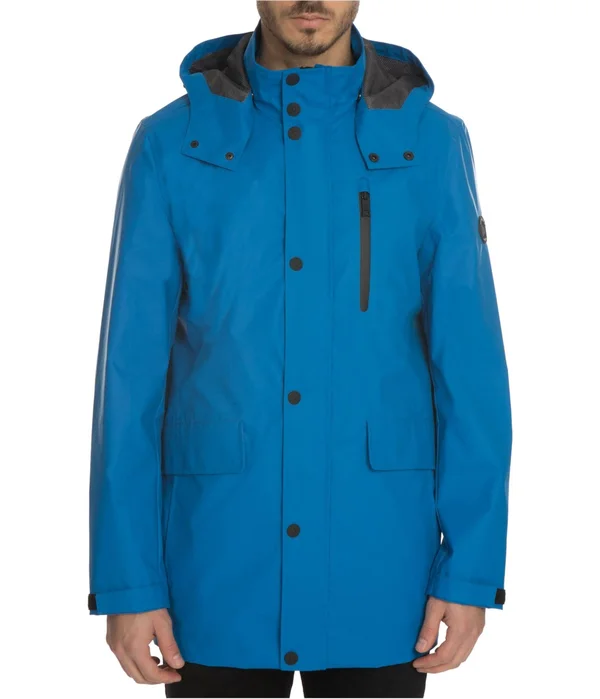 Nautica Mens Slicker Raincoat - Blue, Large