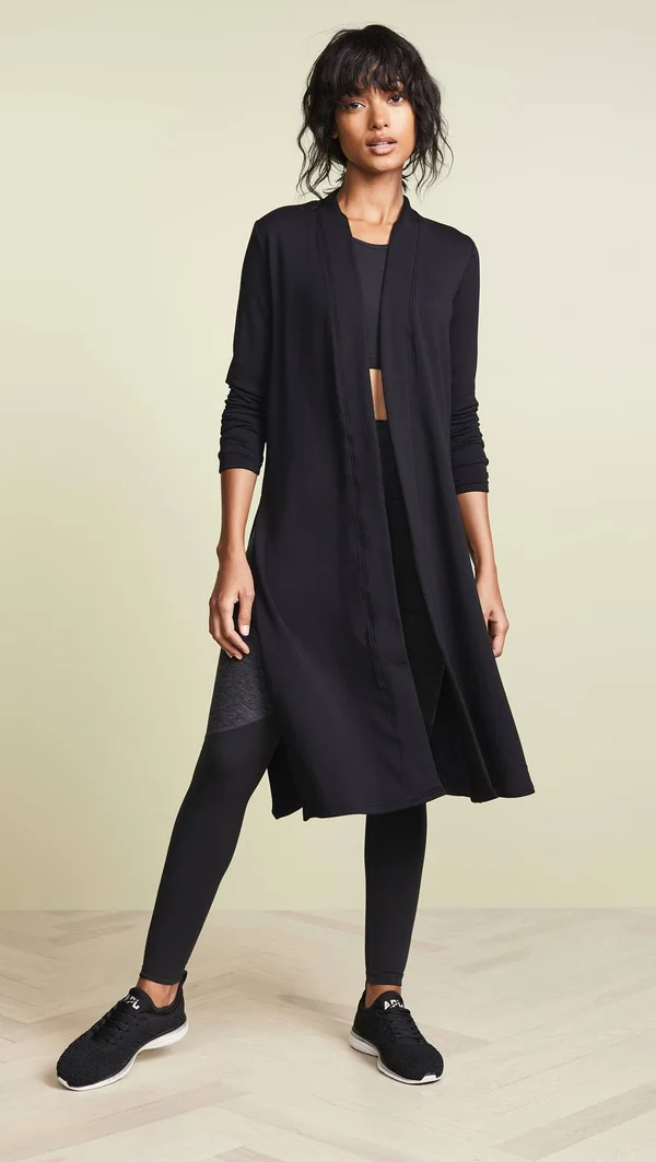 Beyond Yoga High Slits Long Duster Black - S