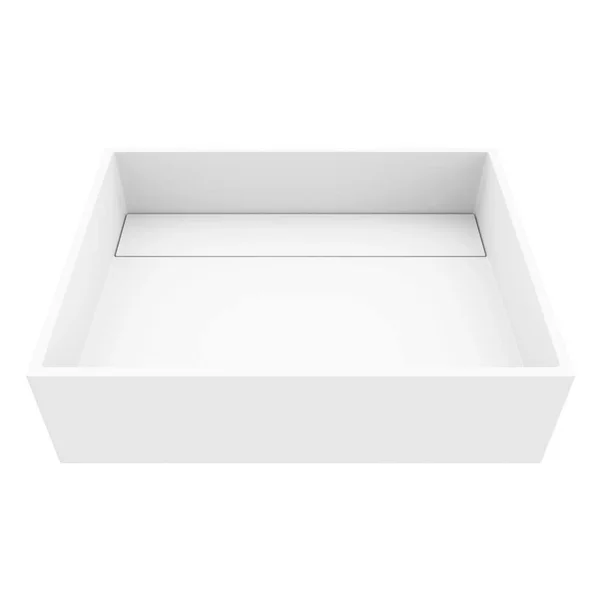 Vigo VG04023 Matte White Stone Rectangular Vessel Bathroom Sink