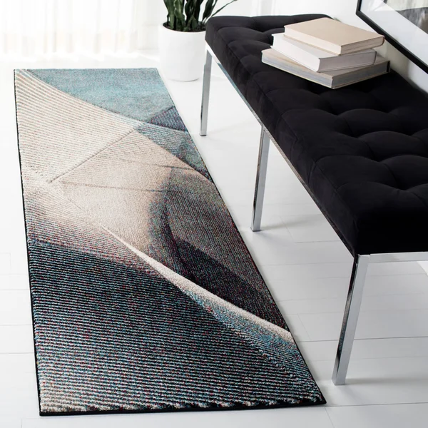 Safavieh Hollywood Rug Collection HLW715Q - Grey - Red - 2&-3x22 x 8&