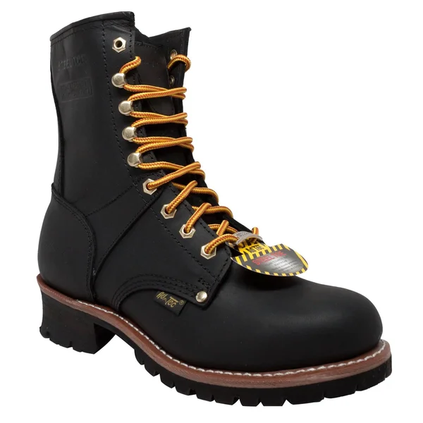 AdTec Men's 9x22 Steel Toe Logger Black