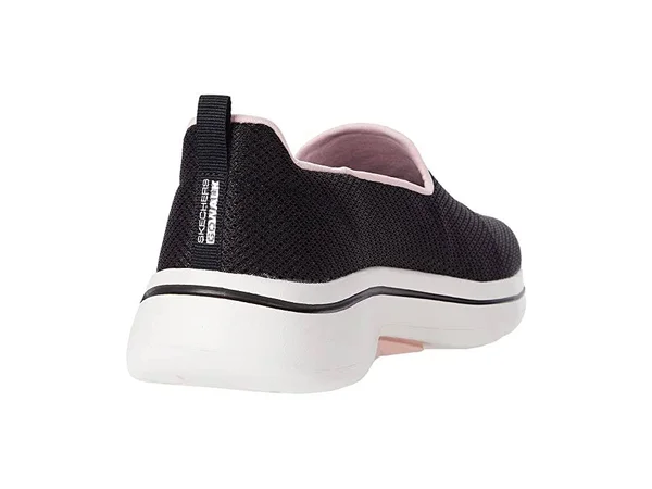 Skechers Women's GOwalk Arch Fit - Grateful Slip-On Walking Shoes - Black/Pink, 8.5