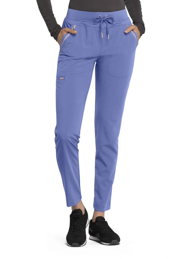 Cherokee Statement Mid Rise Straight Leg Drawstring Scrub Pants