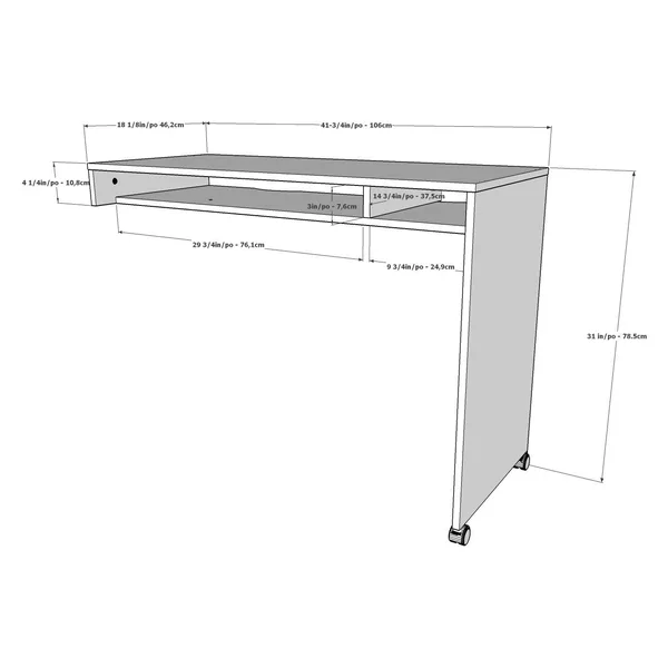 Nexera 395 Essentials Reversible Desk PANEL - White