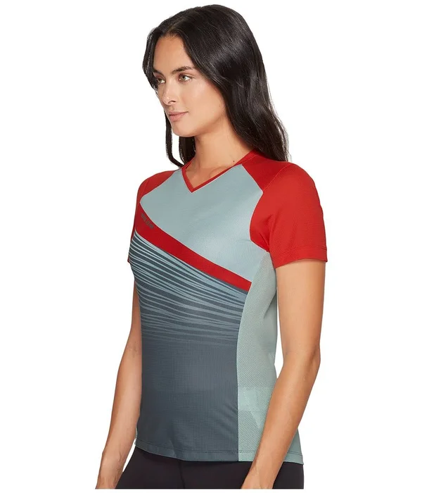 Pearl Izumi Women's Launch Jersey Poppy Red - Mist Green Fracture Xs
