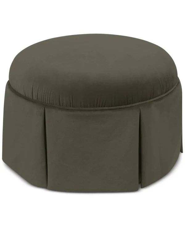 Skyline Furniture Jasmine Ottoman - Dark Grey - Skirted Ottoman