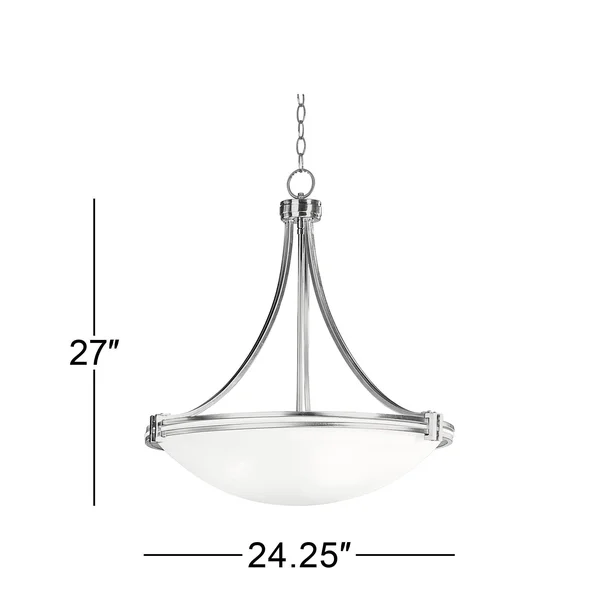 Possini Euro Design Deco Nickel 24 1/4x22 Wide Pendant Light