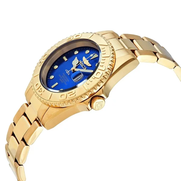 Invicta Men's Quartz Watch - Pro Diver Blue Dial Yellow Gold Steel, 29940
