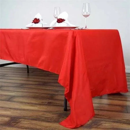Balsacircle 6 Pcs 60x126-Inch Red Rectangle Polyester Tablecloths Table Cover Linens for Wedding Party Events Kitchen Dining, Si