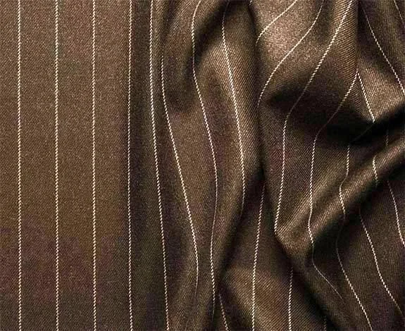 Vinci Men's Rockefeller Collection - Double Breasted Stripe Suit Brown Regular Fit 2 Piece 42 Long - 36 Waist, Brown