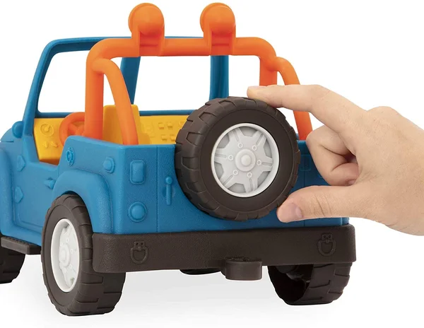Wonder Wheels by Battat – 4 x 4 – Blue Off-Road Toy Truck with Spare Tire & Detailed Engine for Toddlers Age 1 & Up – 10