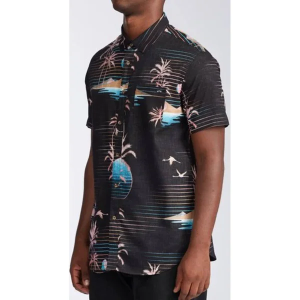 Billabong Sundays Floral Short Sleeve Shirt - Stone - Medium