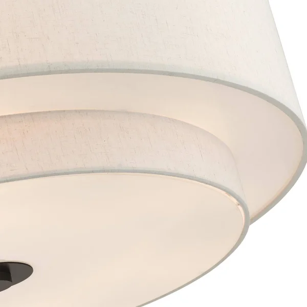 Livex Lighting Meridian 6 Light English Bronze Semi Flush Mount 45849-92