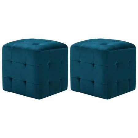 Maboto Pouffe 2 Pcs Blue 11.8 inchx11.8 inchx11.8 inch