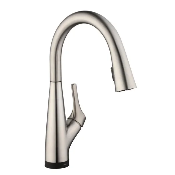 Glacier Bay Eagleton Sinlge-Handle Pull-Down Sprayer Kitchen Faucet with Water Filter in Stainless Steel, Silver