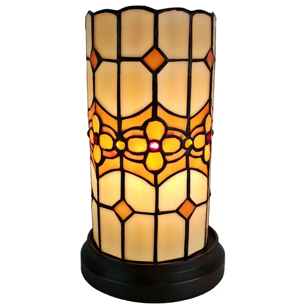 Amora Lighting 10 in. Tiffany Style Floral Mini Table Lamp