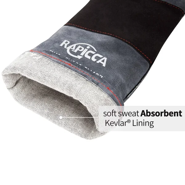 RAPICCA Animal Handling Gloves Bite Proof Kevlar Reinforced Leather Padding Dog, Cat Scratch, Bird Handling Falcon Gloves Grabbing