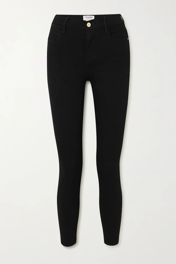 Frame Le High Ankle Skinny Jeans in Film Noir
