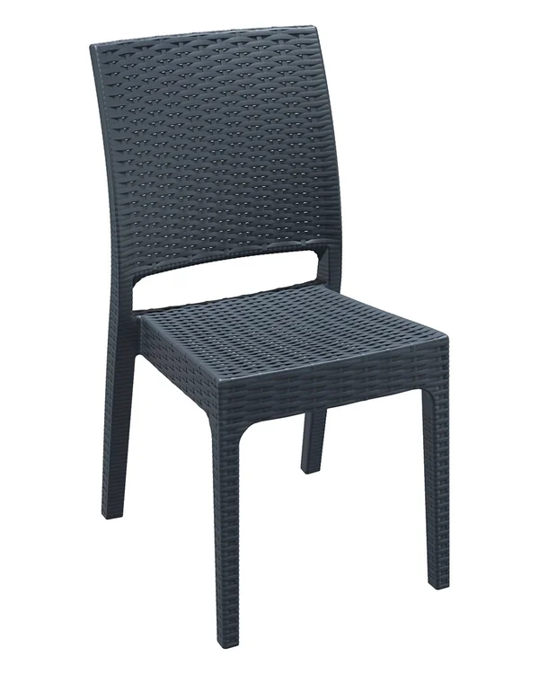 Florida Resin Wickerlook Dining Chair Dark Gray