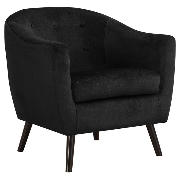 31.5x22 x 29.5x22 x 31.75x22 Black Foam Solid Wood Polyester Accent Chair